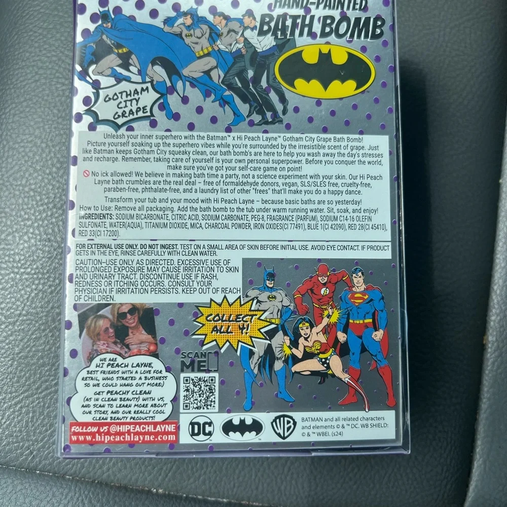 NWT Hi Peach Lane Hand Painted Batman Bath Bomb